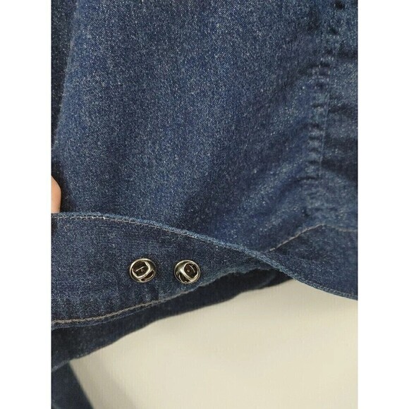 Vtg Pepe Jeans London Jacket Womens Medium Blue Metallic Cropped Sparkle Y2K - Picture 9 of 12